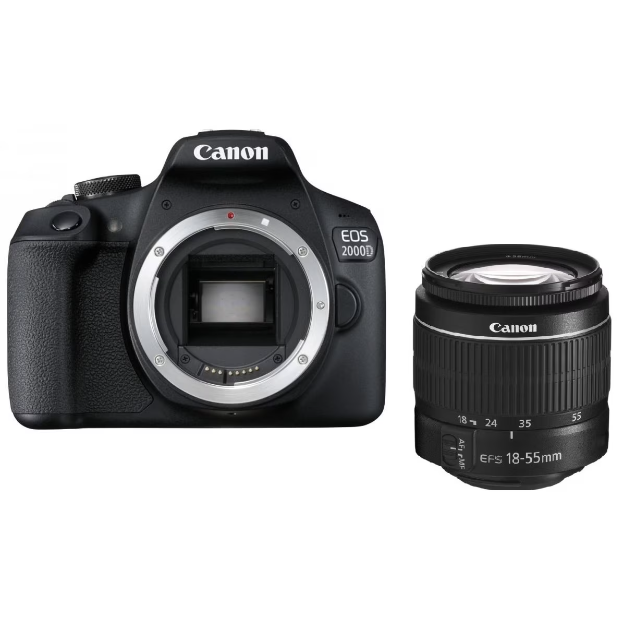 Oferte la Aparat Foto EOS 2000D DSLR  24.1MP  + Obiectiv EF-S 18-55mm DC III Negru