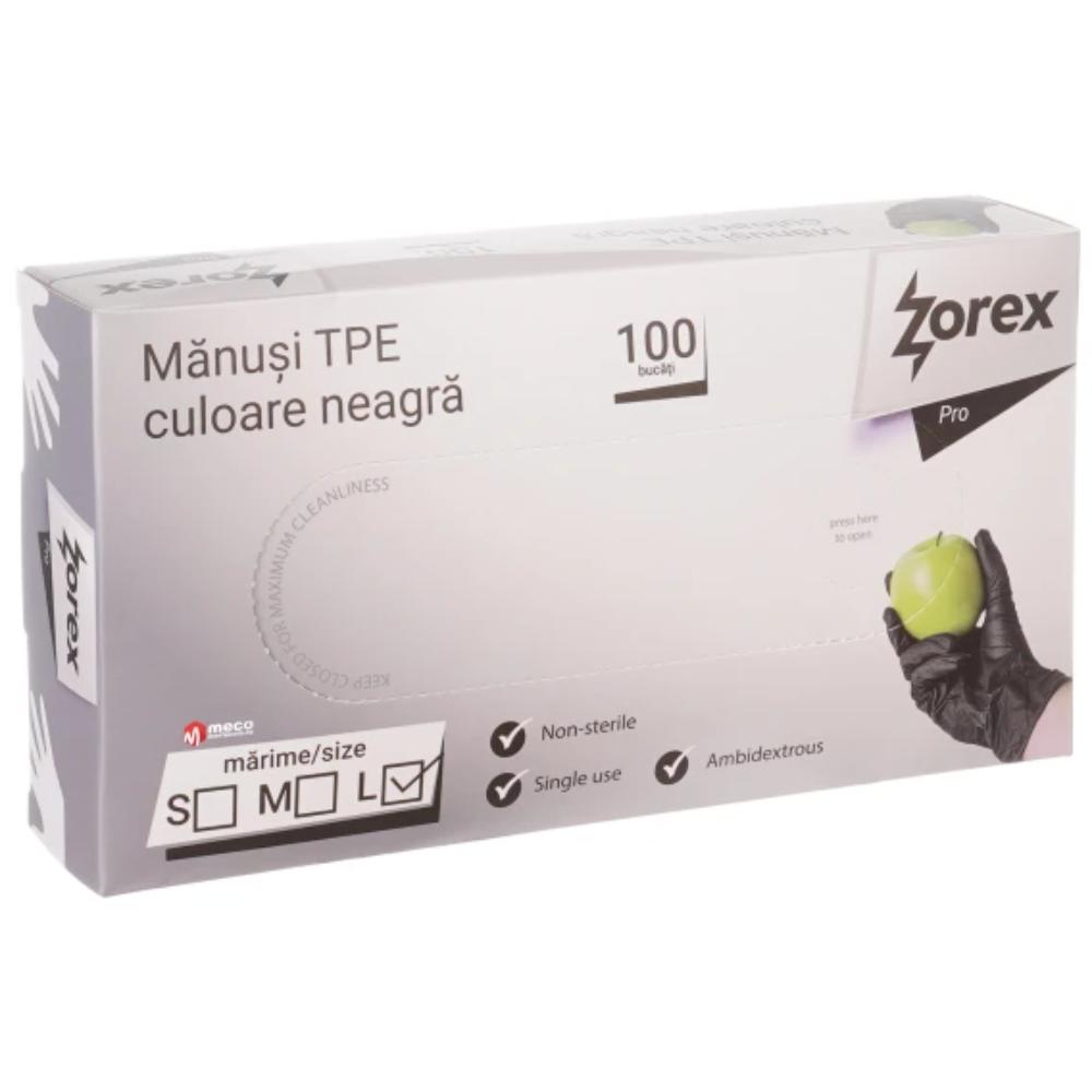 Oferte la Manusi unica folosinta Zorex TPE, L, negru, 100/set