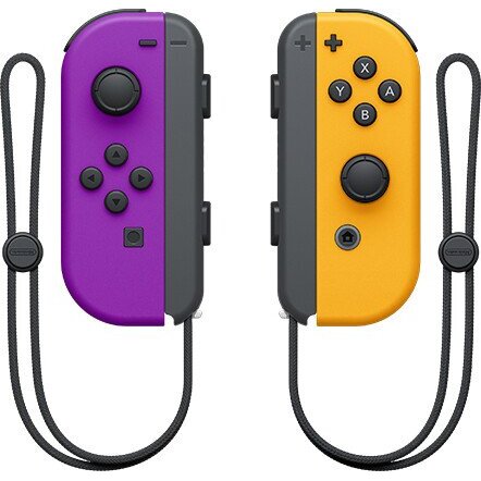 Oferte la Controler Consola Joy-Con Set 2 Bucati Bluetooth Control Miscare Vibratie Violet Neon/Portocaliu Neon