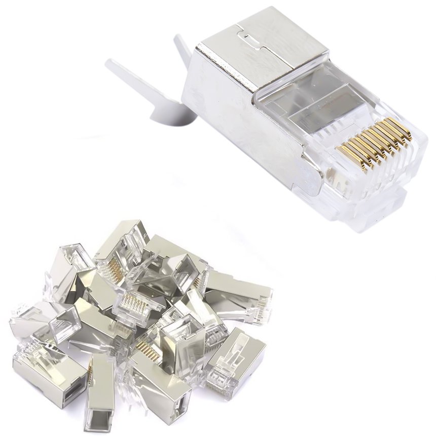 Oferte la Mufa PNI RJ45 pentru cablu S/FTP Cat7 set cu 10 bucati PNI-RJ45C7X