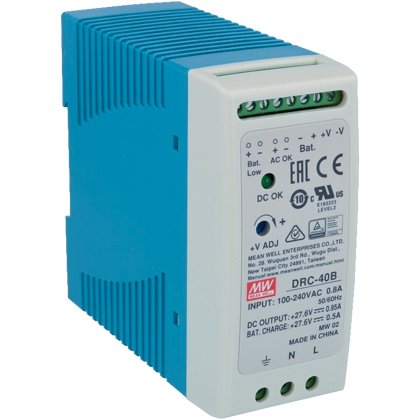 Oferte la Sursa de alimentare in comutatie, 27.6V / 0.95A + 0.5A, sina DIN, backup MeanWell DRC-40B