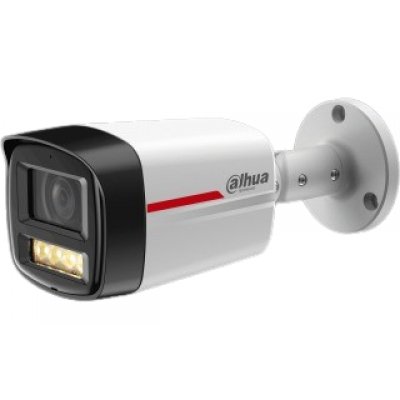 Camera IP Dahua WizSense IPC-HFW2249TL-S-LED-0280B-PRO, 2MP, 2.8mm, IR+LED alb 50m, WizColor, ONVIF, slot card, microfon, PoE, IP67