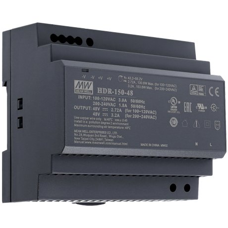 Sursa de alimentare in comutatie, 48V/3.2A, 153W, sina DIN MeanWell HDR-150-48