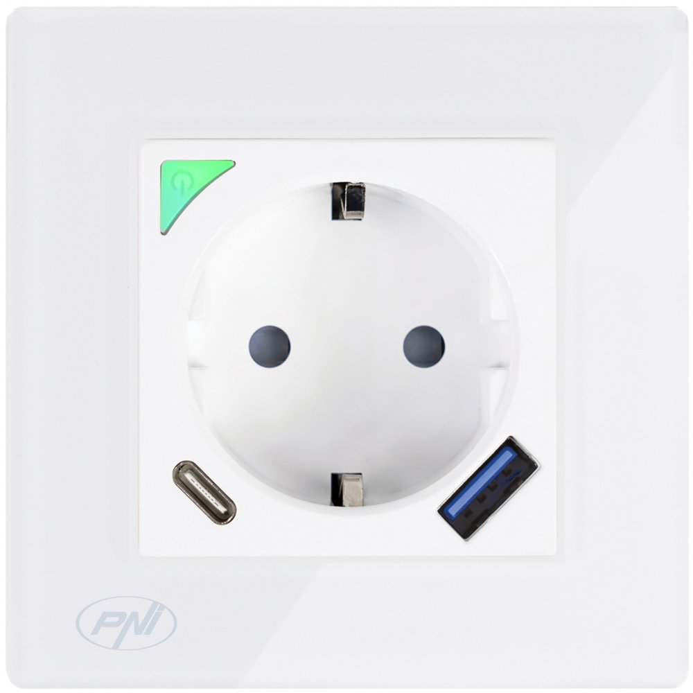 Oferte la Priza inteligenta PNI SmartHome WP202 WiFi, montaj ingropat, control prin internet, aplicatie dedicata Tuya Smart, compatibila Amazon Alexa PNI-WP202