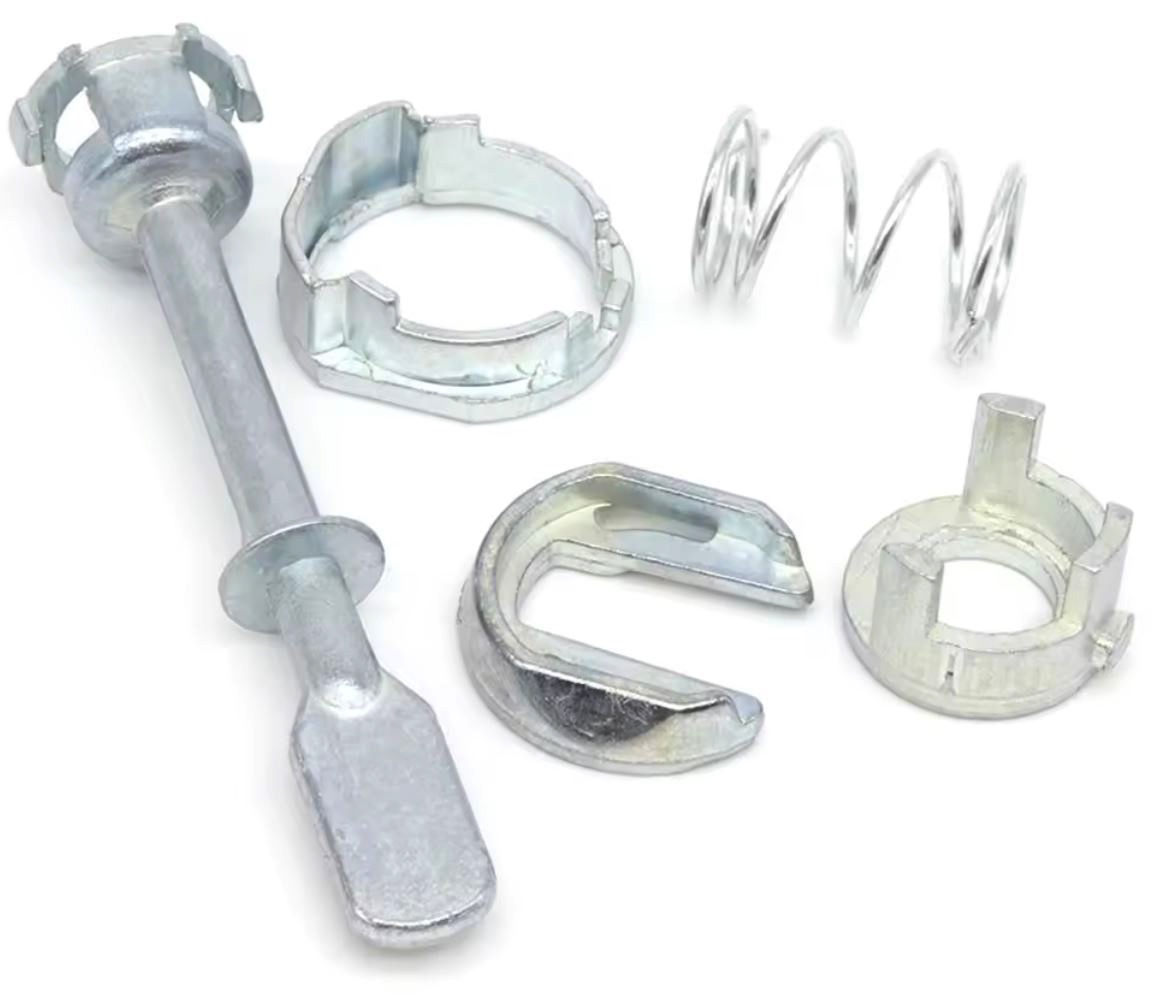 Oferte la Kit reparatie incuietoare yala usa auto Techstar, compatibil VW Polo Classic 6KV, Caddy 9K, Seat Cordoba, Ibiza, butuc fata stanga sau dreapta, 5 piese, metal, argintiu