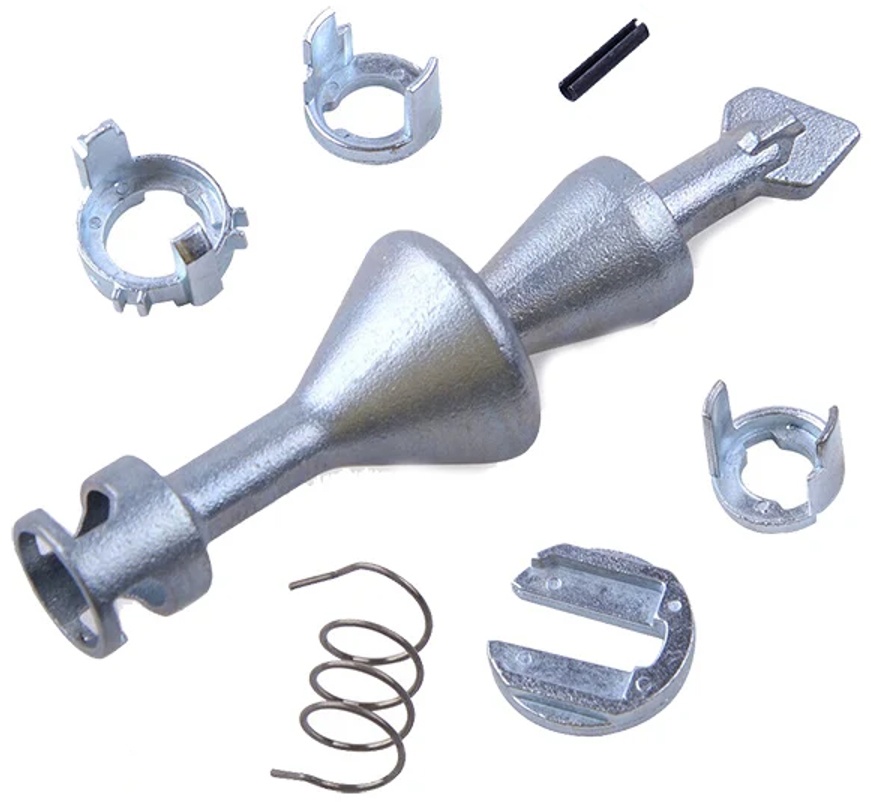 Oferte la Kit reparatie incuietoare yala usa auto Techstar, compatibil BMW Seria 3 E90 E91 E92 E93, Butuc fata stanga sau dreapta, 7 piese, Metal, Argintiu