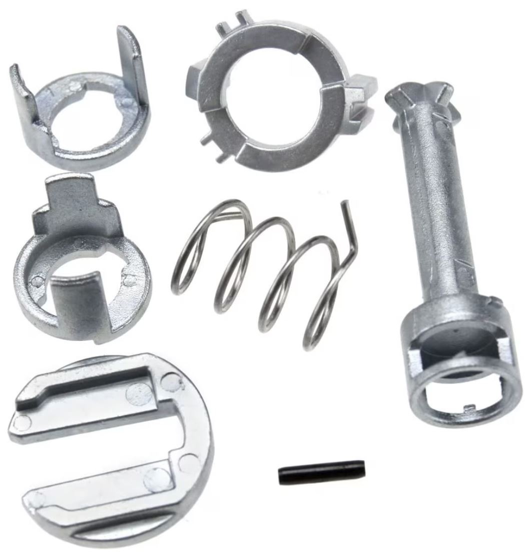 Oferte la Kit reparatie incuietoare yala usa auto Techstar compatibil BMW Seria 3 E46 1998-2005, fata stanga sau dreapta, 7 piese, metal argintiu, Echiv OE 51218244049
