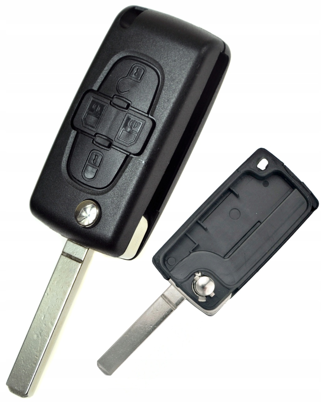 Oferte la Carcasa cheie briceag Techstar cu 4 butoane pentru Peugeot 1007 – model flip compatibil BRE2247