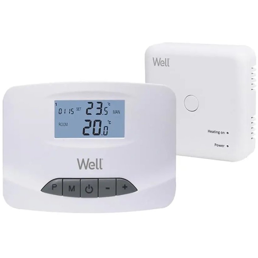 Oferte la Termostat electronic programabil cu afisaj digital wireless Well THERMS-THERMALWP-WL / 5948636035650