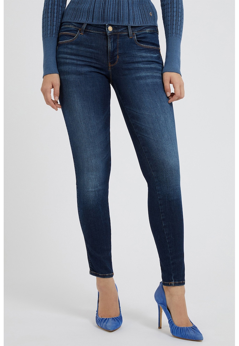 Oferte la Blugi skinny cu talie medie Curve X - Bleumarin