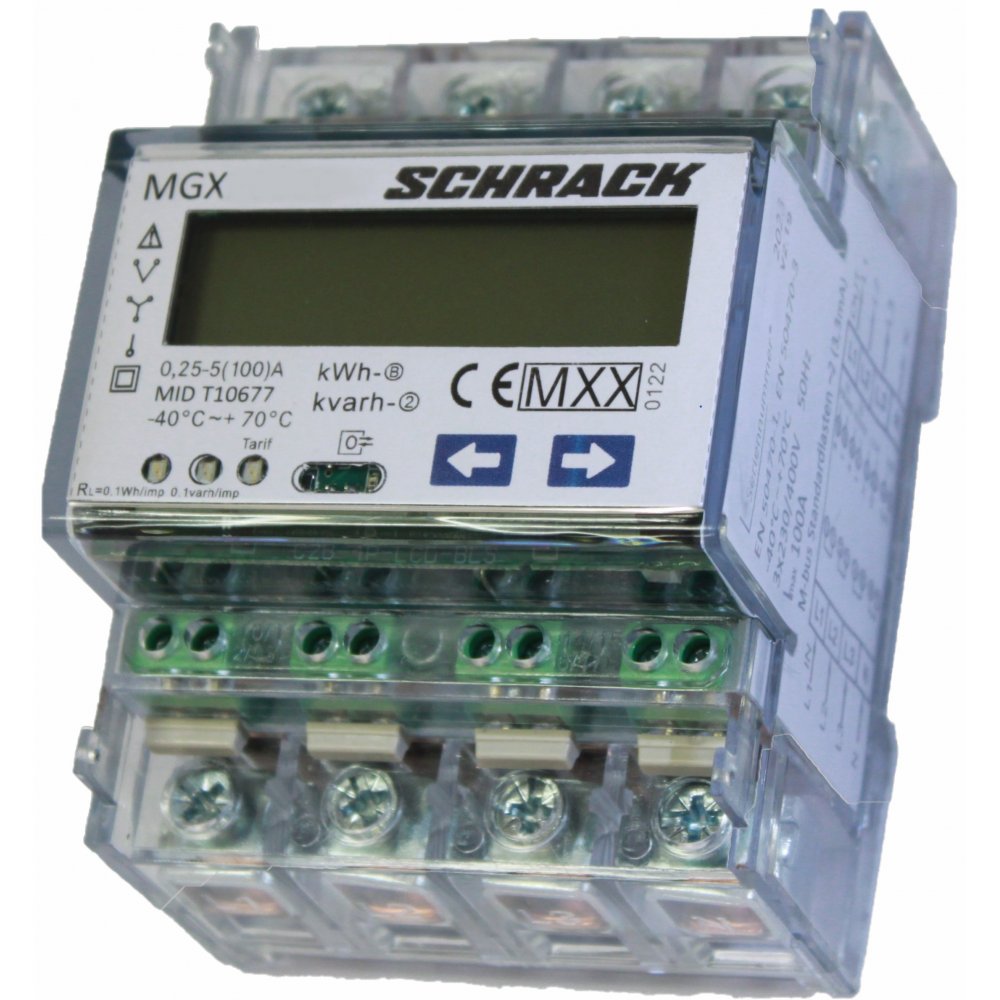 Oferte la Contor digital kWh direct 100A, 3faze, 2 tarife, MID cerere Schrack MGX20100