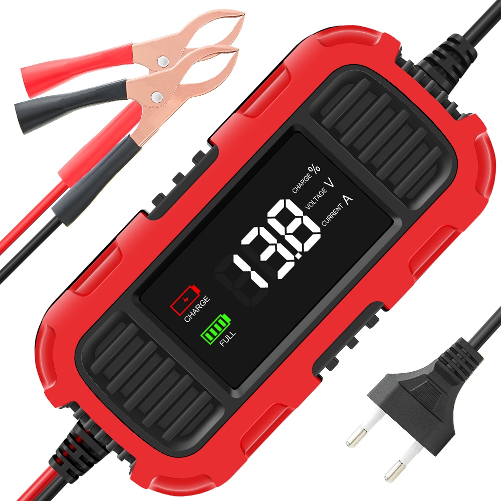 Oferte la Incarcator redresor baterie moto Techstar 12V 2A cu oprire automata, incarcare inteligenta cu 3 etape, afisaj LED, detectare nivel incarcare, compatibil AGM, GEL, SLA, WET, protectie multipla, supraincalzire si scurtcircuit