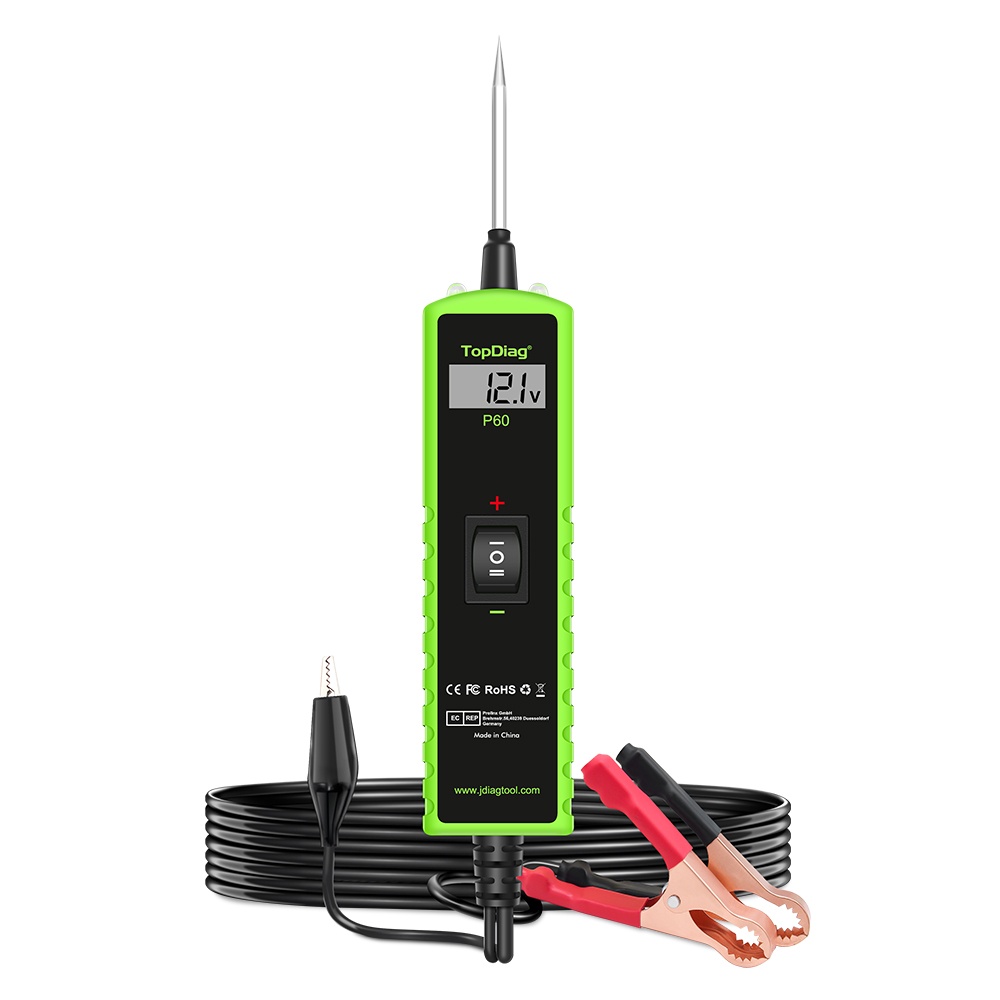 Oferte la Tester Circuite Electrice Auto TopDiag P60, 6-30V, Diagnostic cu afisaj LCD, Detectie Scurtcircuit, Identificare Polaritate, Diode, Impamantare, Activare Componente, lanterna LED, Cablu Lung 4m