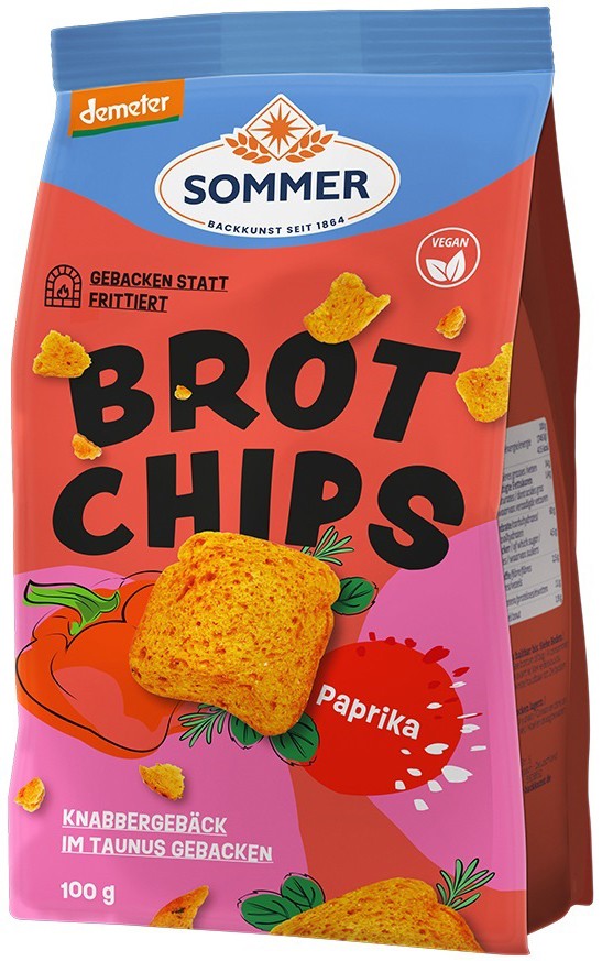 Oferte la Chipsuri bio si demeter de paine cu paprika picant, 100g Sommer