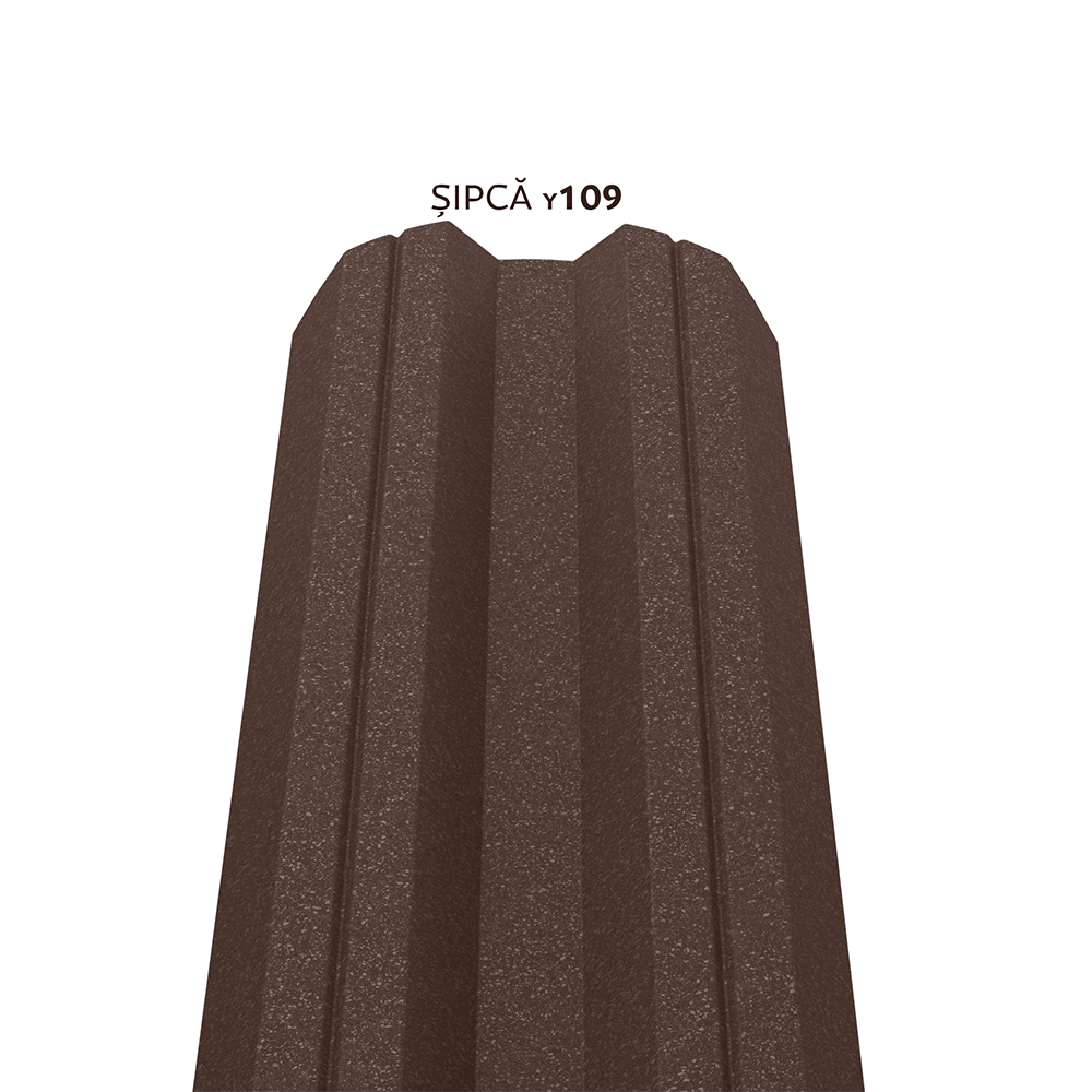 Oferte la Sipca metalica gard Caretta Y109, maro RAL 8017, mat structurat, 0.4 mm, 86 x 1700 mm