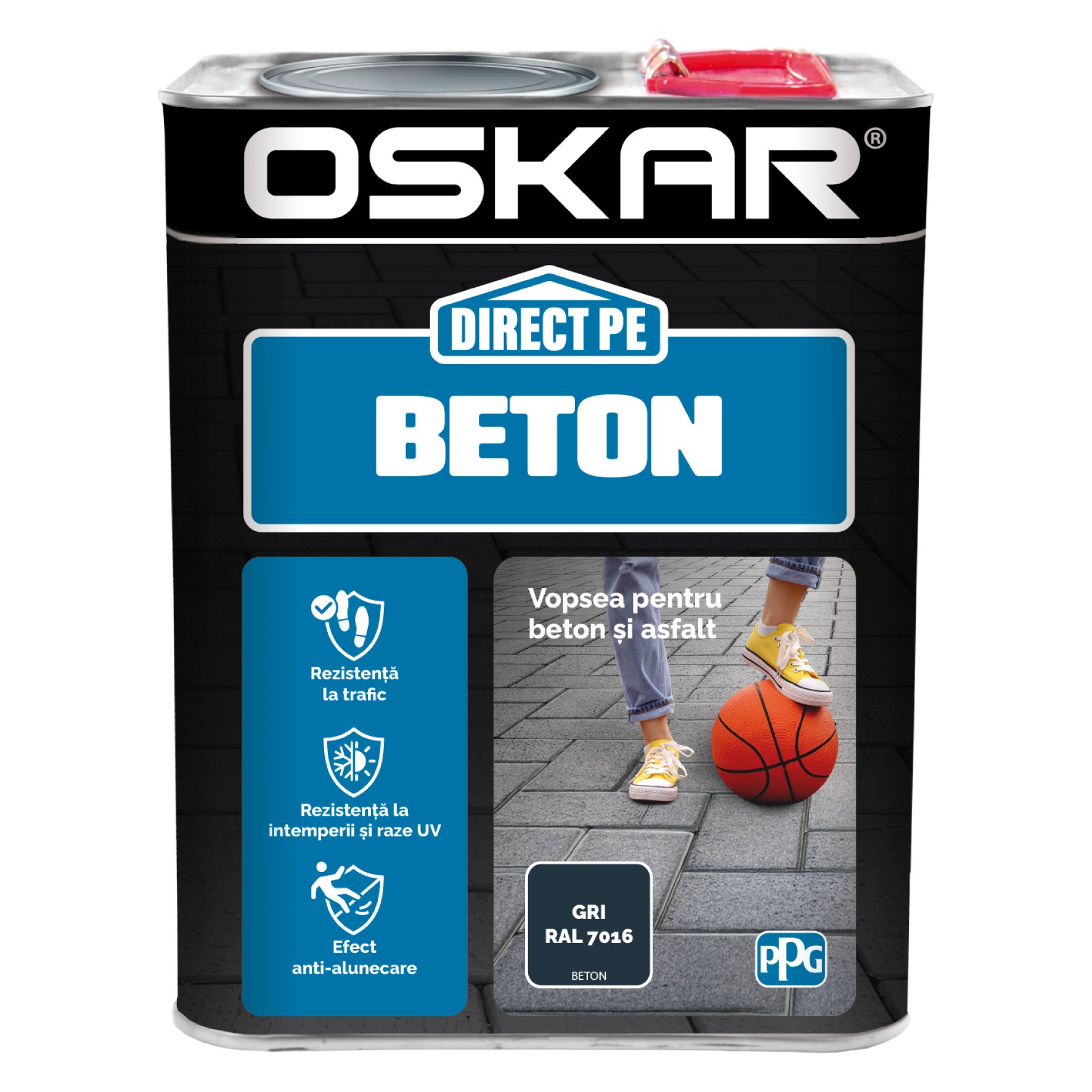 Oferte la Email Oskar Direct pe beton, gri RAL 7016, interior/exterior, 2.5 l