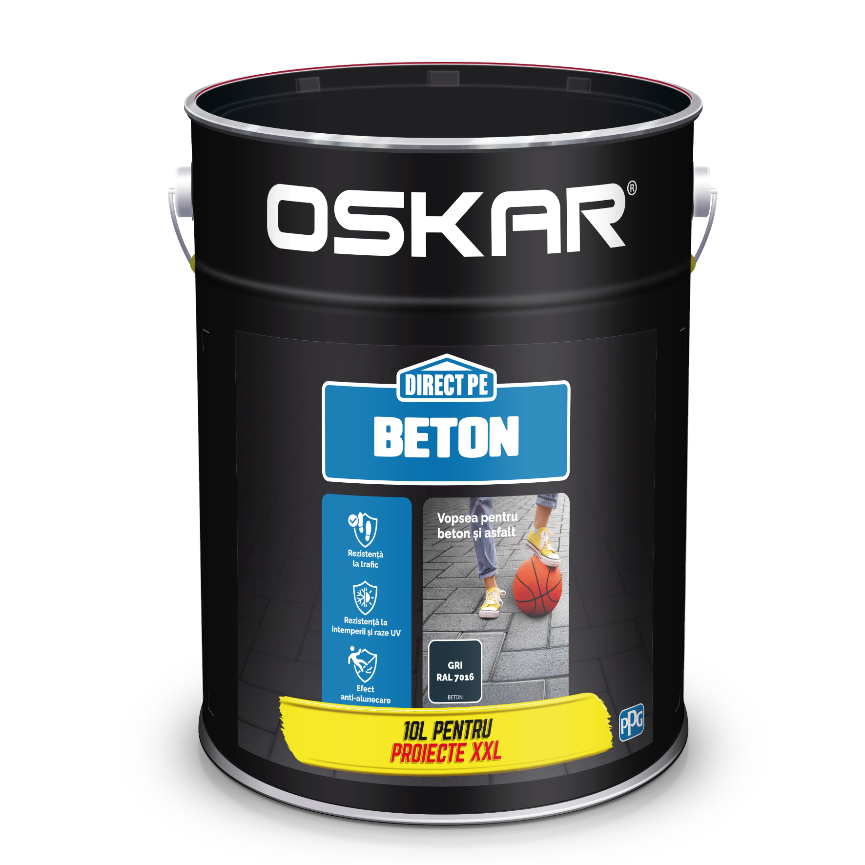 Oferte la Email Oskar Direct pe beton, gri RAL 7016, interior/exterior, 10 l