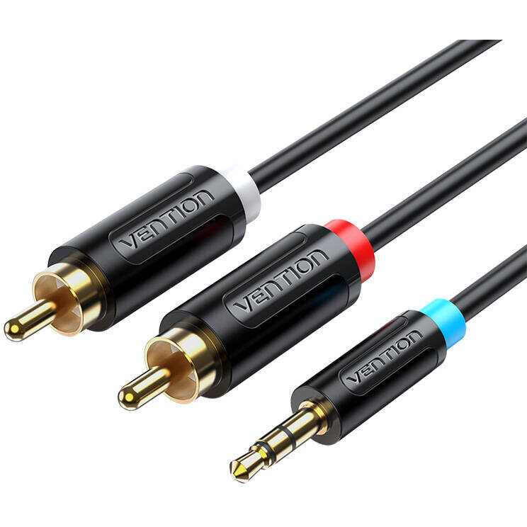 Oferte la Cablu de date BCLBK, tata jack 3.5 mm la 2x tata RCA, 8m, Negru