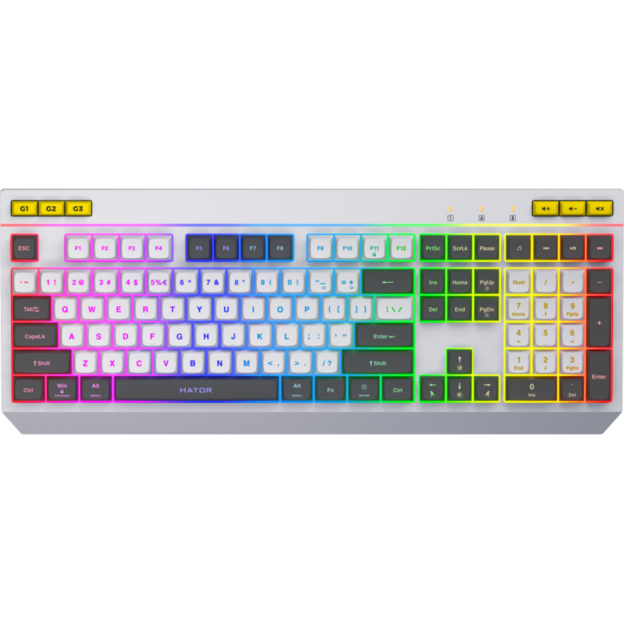 Oferte la Tastatura Gaming cu Fir Icefall Iluminare RGB Layout EN Alb