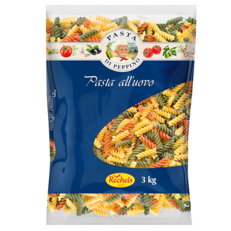 Oferte la Spirale tricolore din grau dur cu ou, 3kg, Recheis