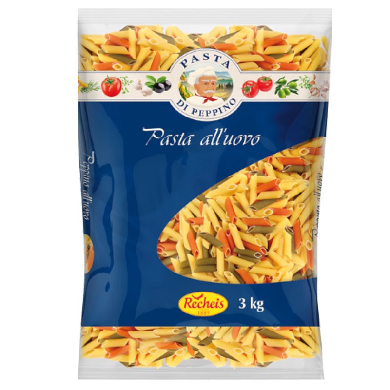 Oferte la Penne tricolore din grau dur cu ou, 3kg, Recheis