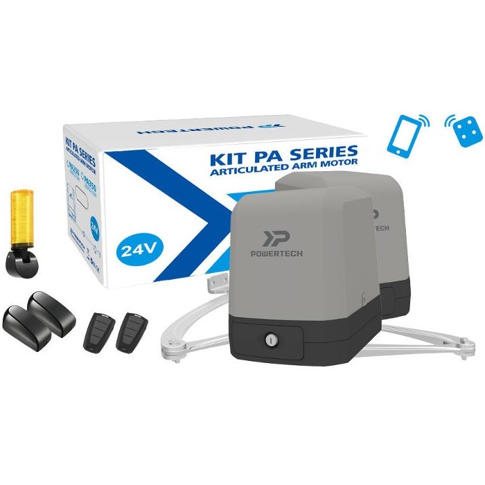Oferte la Kit automatizare porti batante cu brat articulat Powertech PA-250, 250 Kg / 2.5 m / canat, 24 Volti, smartphone control
