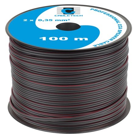 Oferte la Cablu difuzor CCA, 2 x 0.35 mm2, culoare neagra, rola 100m KAB0363