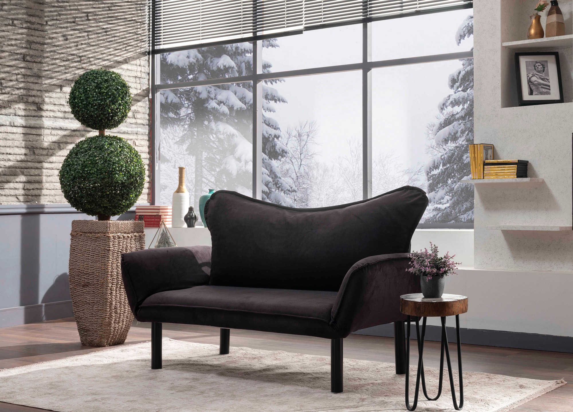 Oferte la Canapea cu 2 Locuri Chatto - Black 140 X 70 X 65