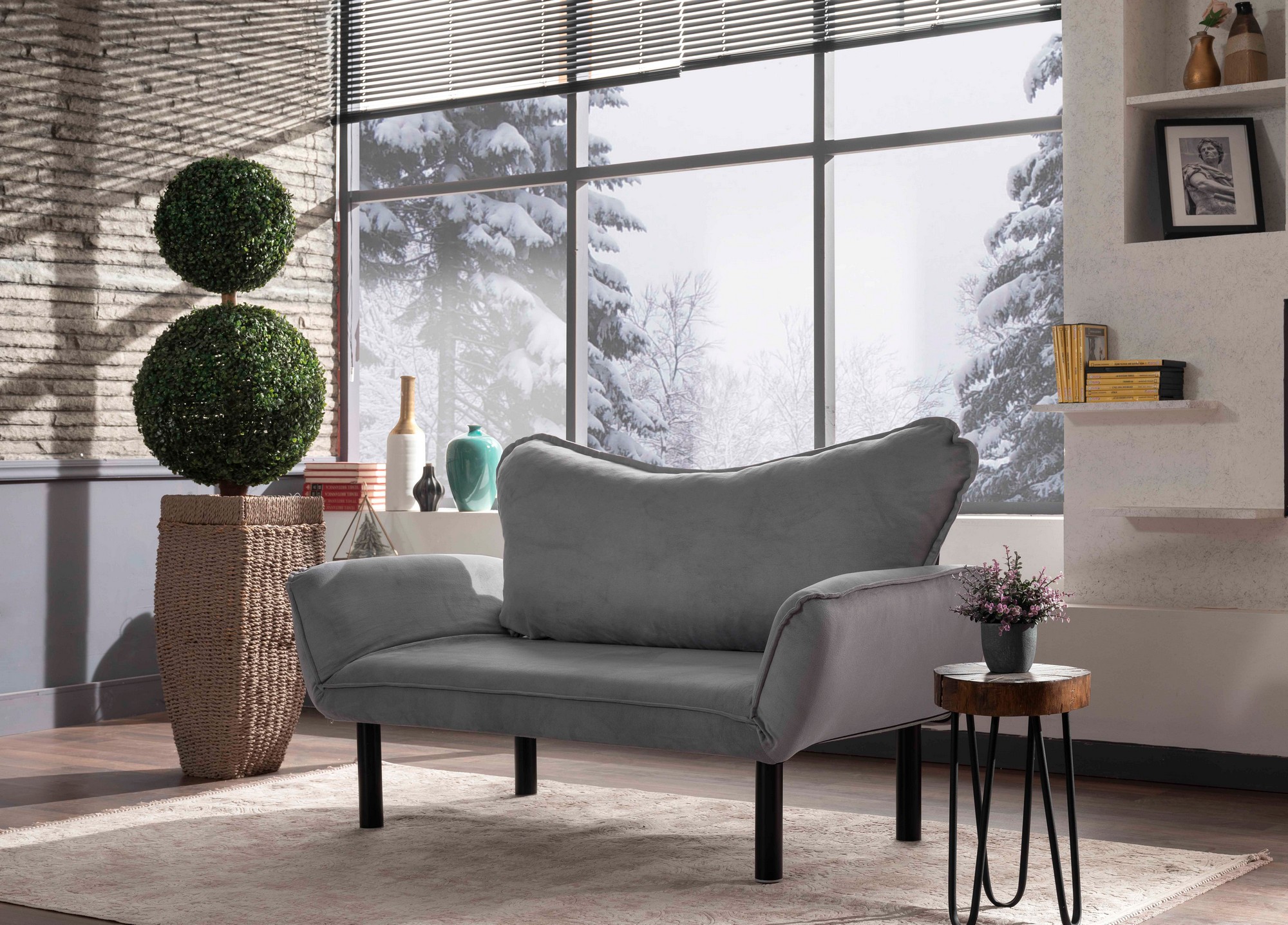 Oferte la Canapea 2 Locuri Chatto - Grey 140 X 70 X 65