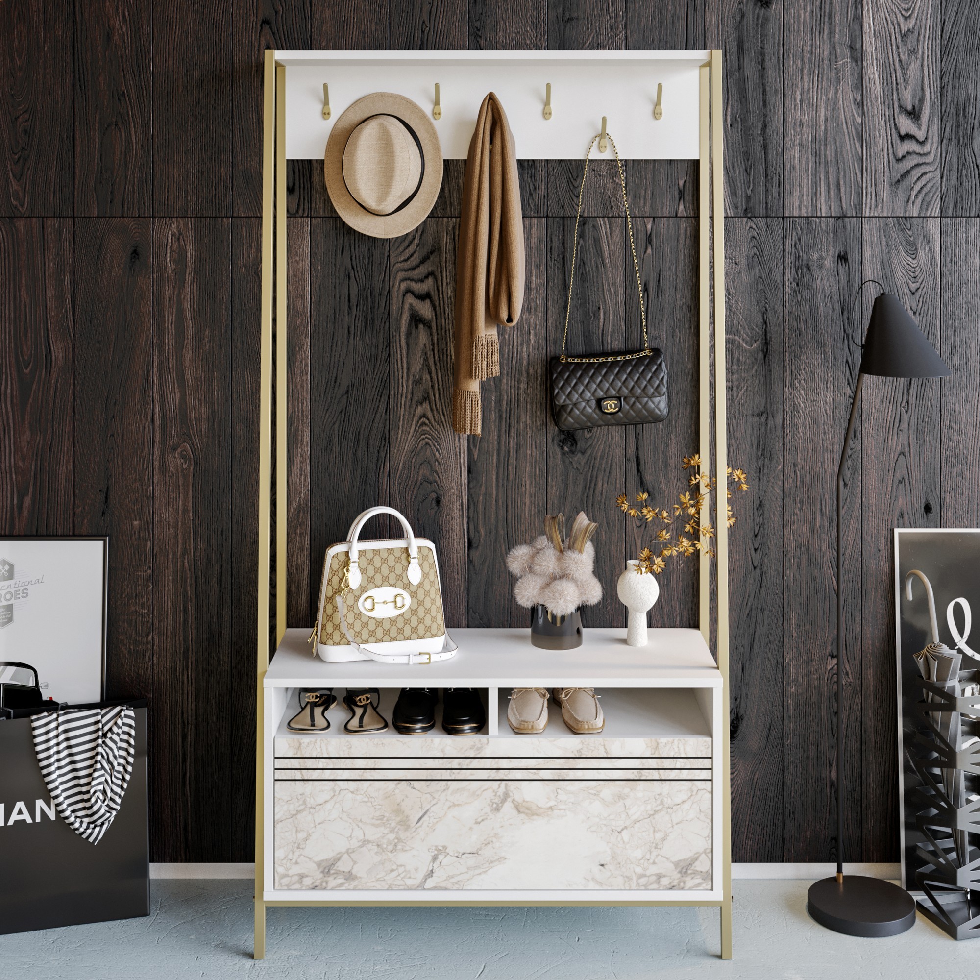 Oferte la Cuier modern 94 X 180 X 35.3 Devin - White
