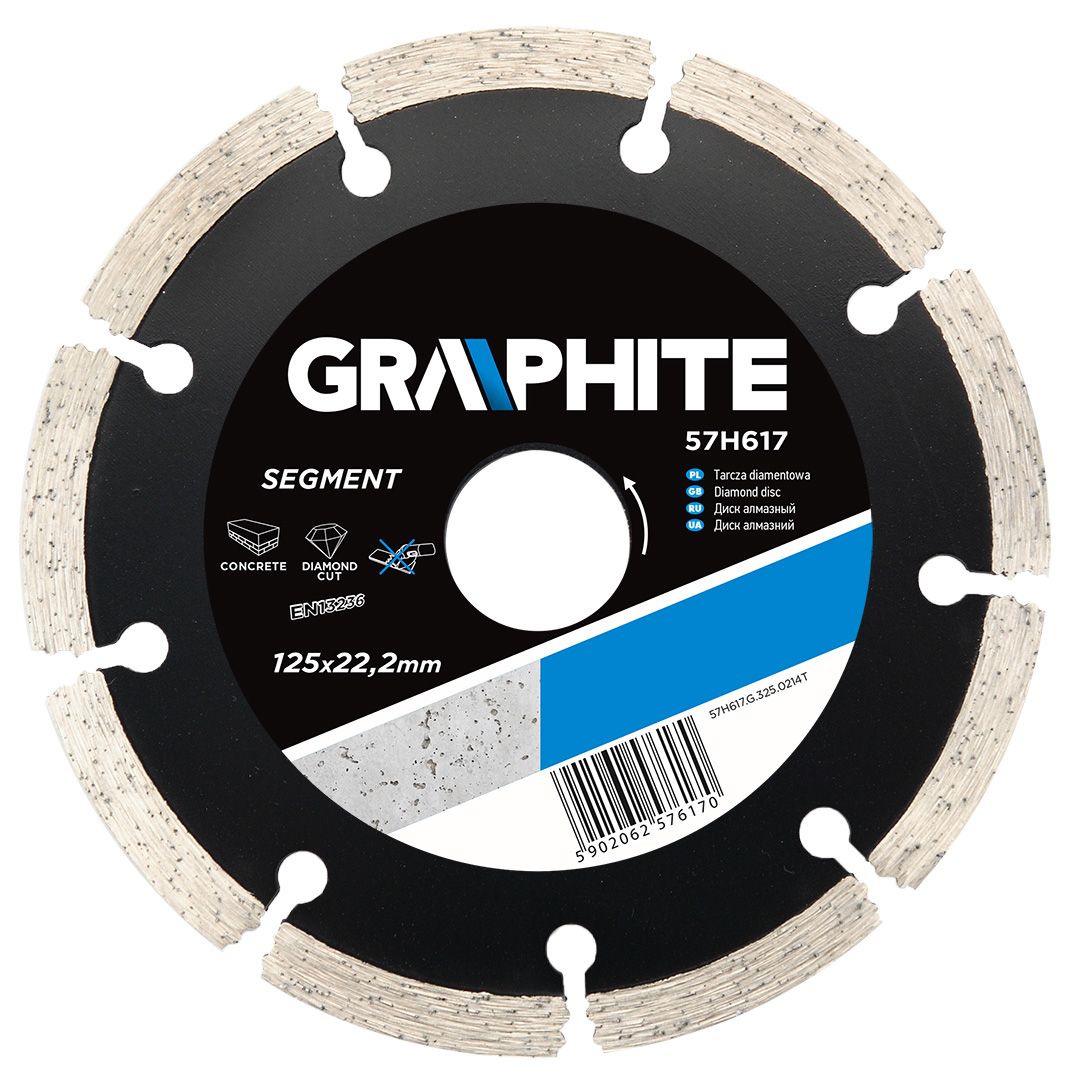 Oferte la Disc diamantat segmentat, Graphite, 125 x 22.2 x 2.2 mm