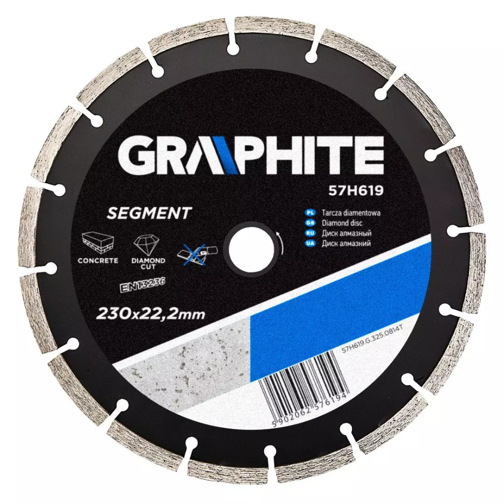 Oferte la Disc diamantat segmentat debitare beton Graphite, 230 x 22.2 x 2.7 mm