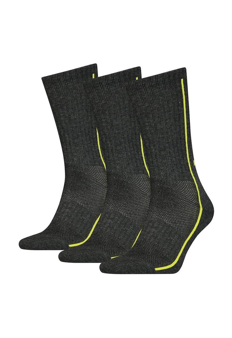 Oferte la Set de sosete unisex - lungi striate - 3 perechi - Gri inchis
