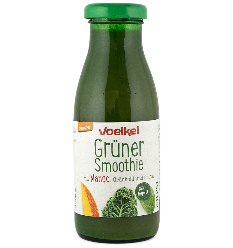 Oferte la Smoothie verde bio cu mango, varza kale si spanac, 250ml Voelkel