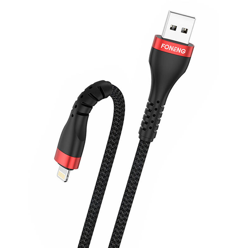 Oferte la Cablu de date X82, USB/Lightning, 3A, 1m, Negru