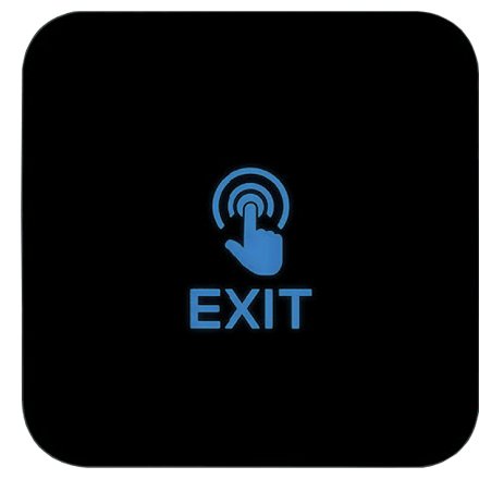Buton de iesire Exit Touch, plastic negru, montaj aparent, 12-24 Vcc, NO-NC-COM, LED