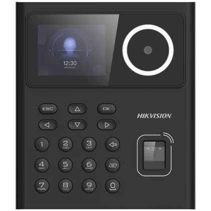Terminal standalone control acces Hikvision DS-K1T320MFWX, 2MP, recunoastere faciala, card, amprenta, PIN
