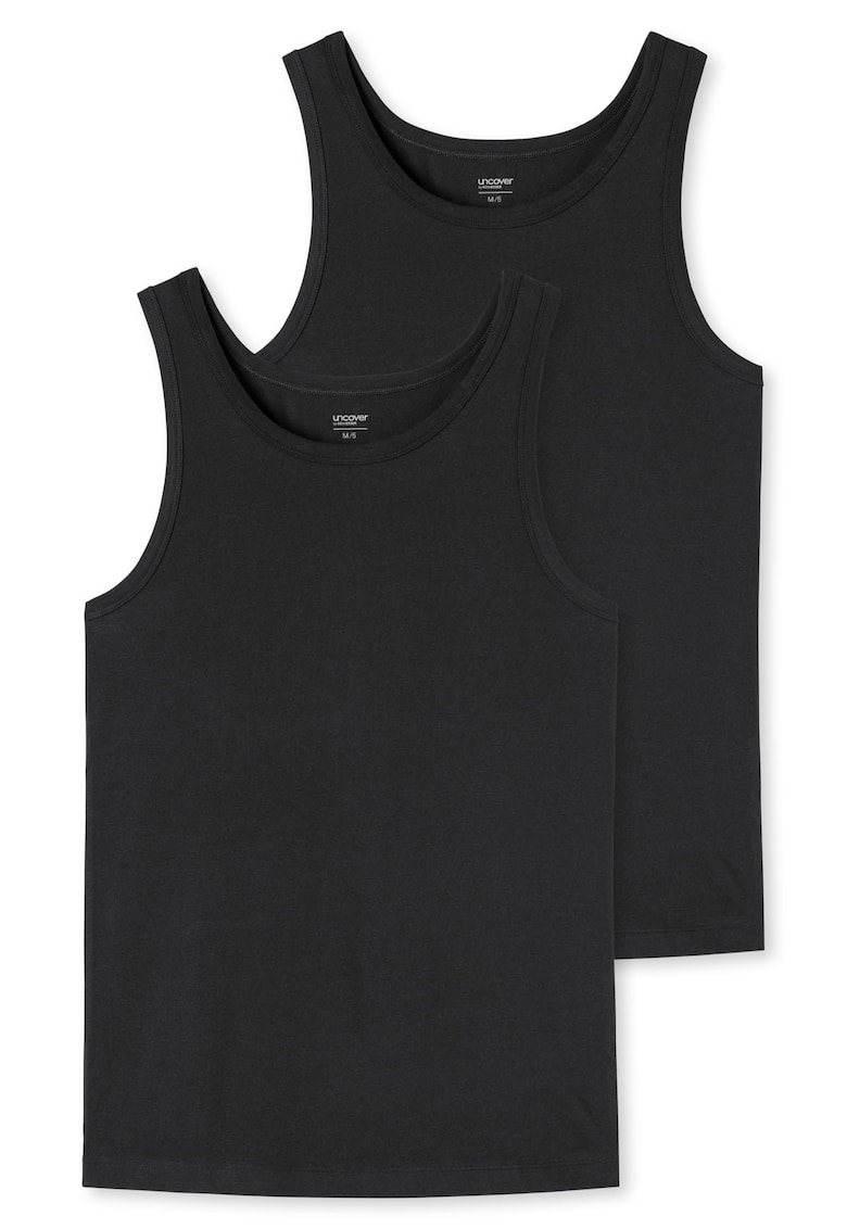 Oferte la Set de topuri cu decolteu la baza gatului - 2 piese - Negru