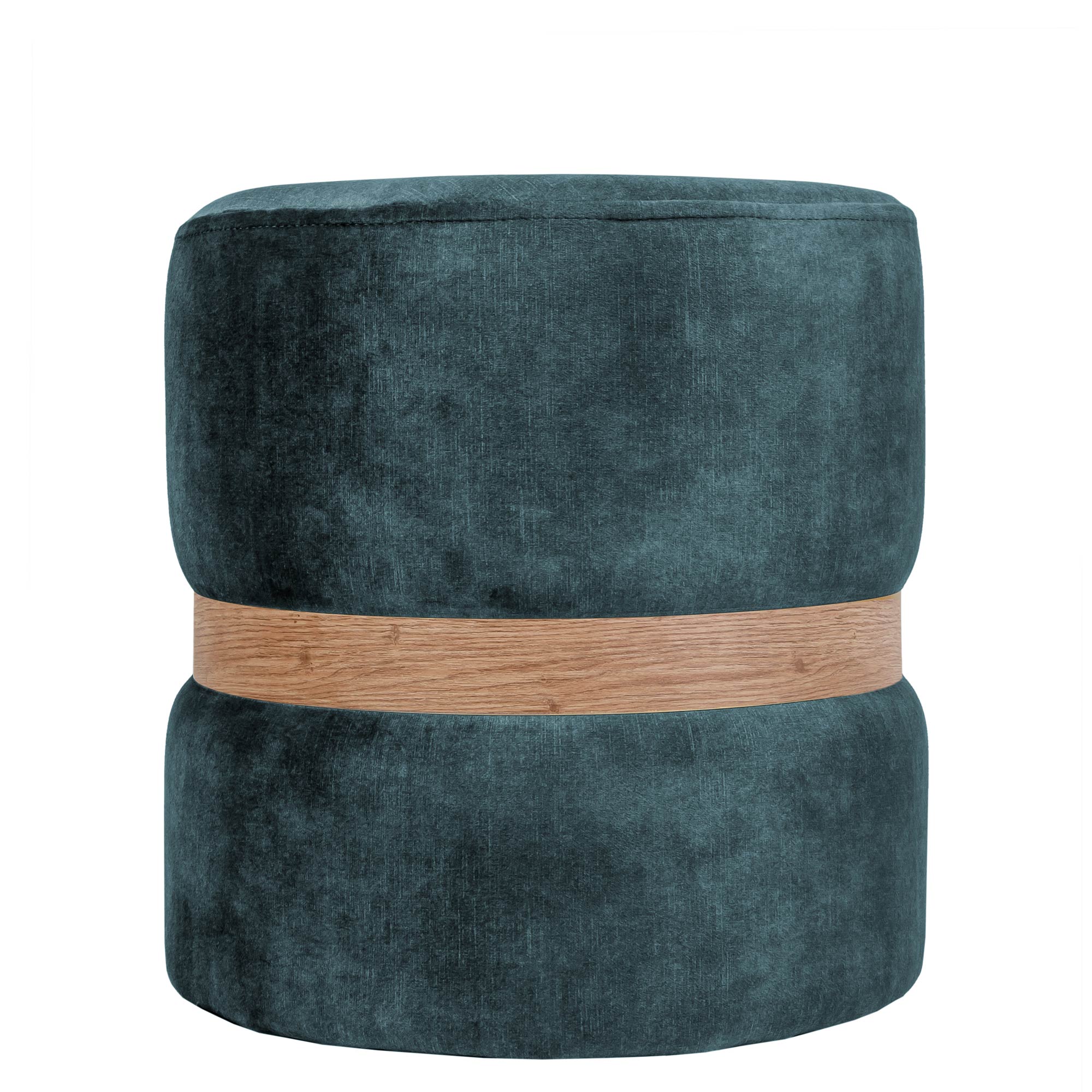 Oferte la Taburet Ring, inel stejar, stofa turcoaz inchis P13, rotund, 38 x 38 x 40 cm