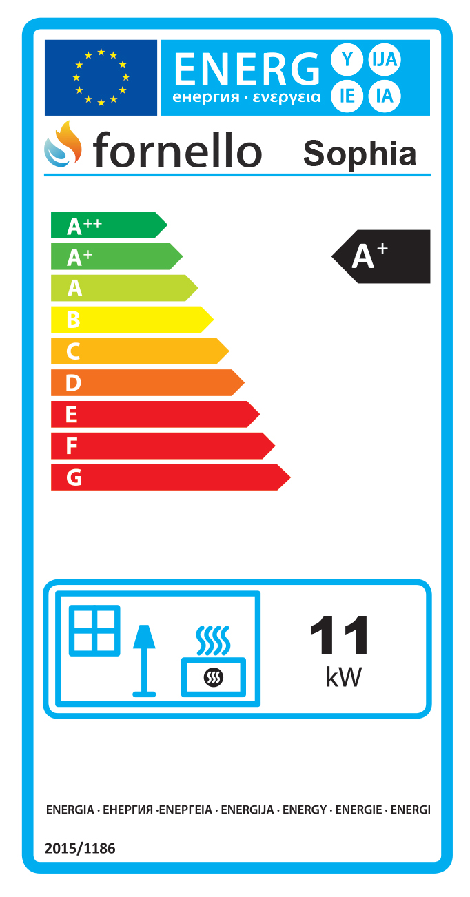 Pachet complet pentru incalzire cu control de la distanta format din Semineu (soba) pe peleti cu tiraj fortat Fornello SOPHIA WI-FI 11 kw termostat Salus IT 500 aspirator kit de evacuare 35 metri telecomanda Wi-fi culoare Ivory