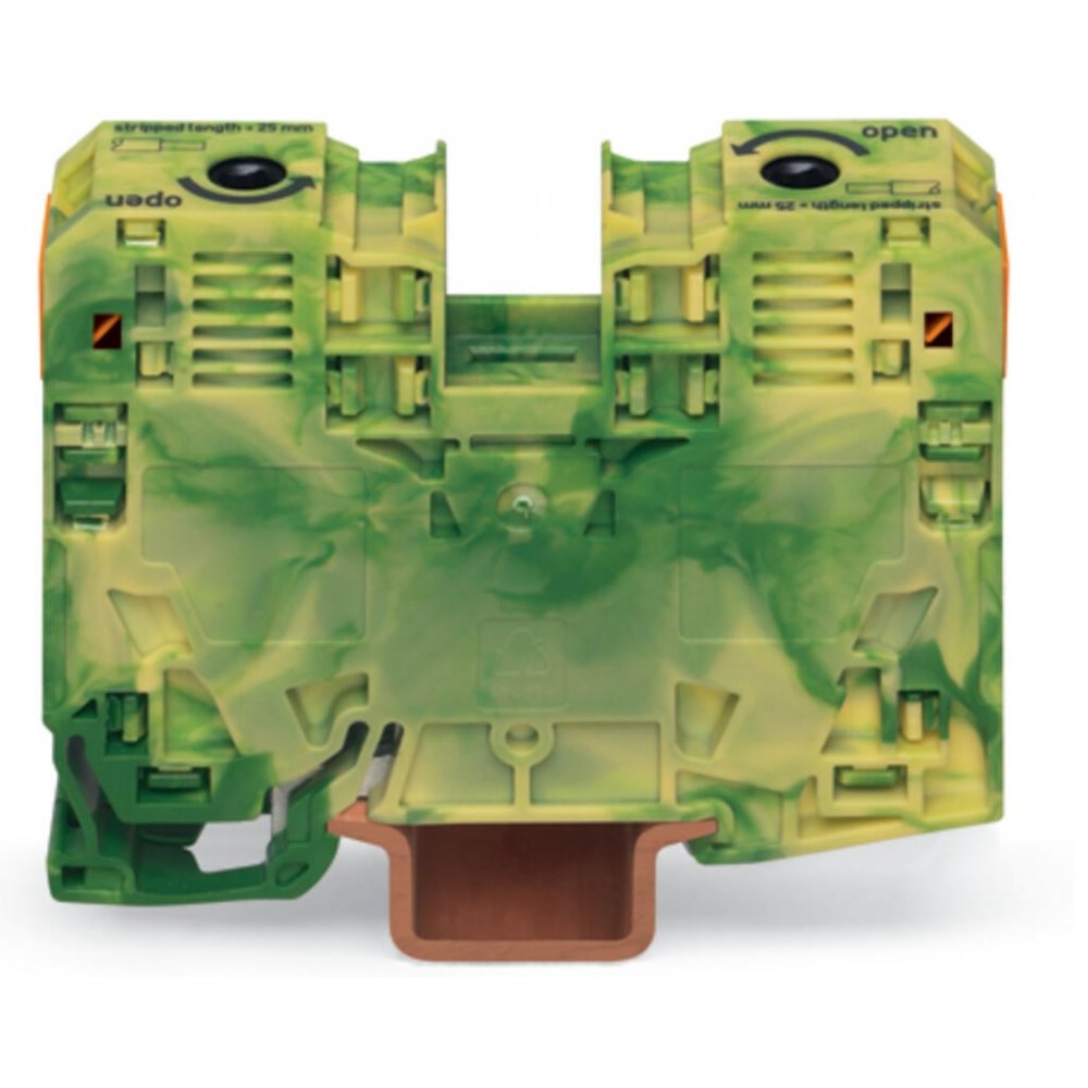 Oferte la Clema Power Cage pe sina DIN conductor 6.....35 mm Wago 285-137, galben verde