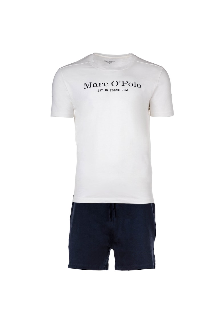 Oferte la Pijama scurta cu logo - Alb/Albastru inchis