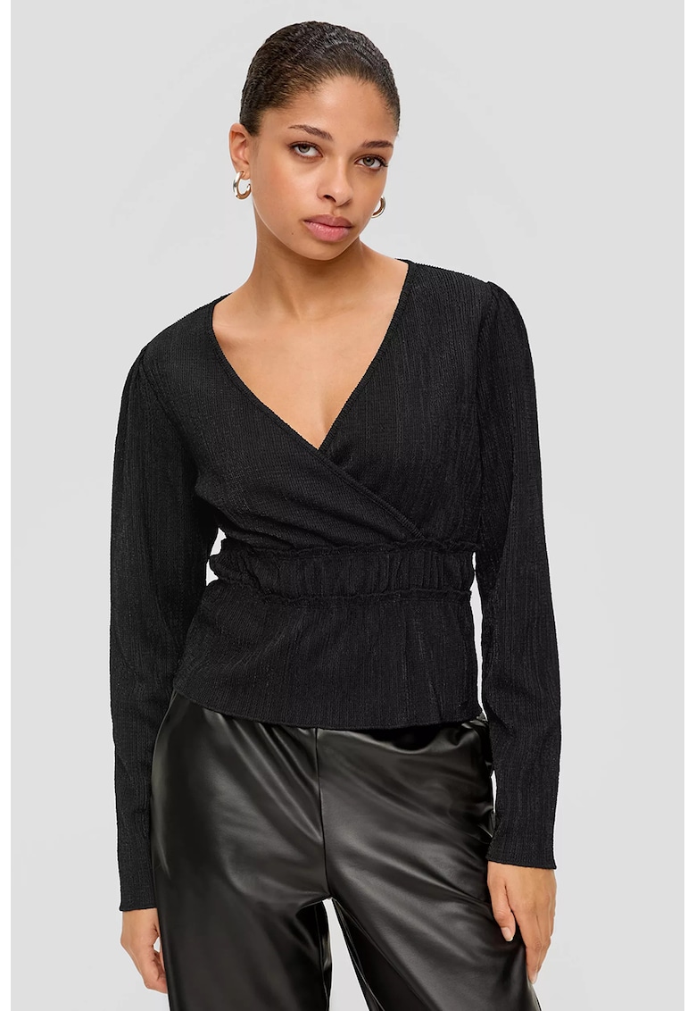 Oferte la Bluza cu decolteu cache-coeur - Negru