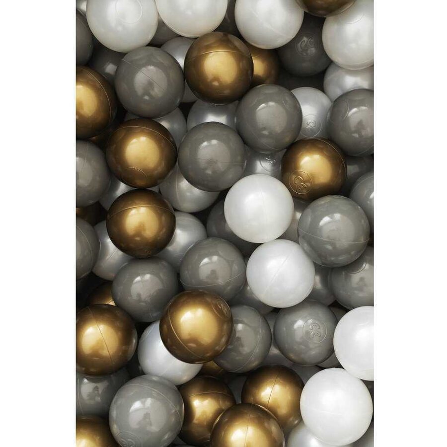 Oferte la Set 200 Bile din Plastic Colorate 7cm Alb / Gri / Auriu