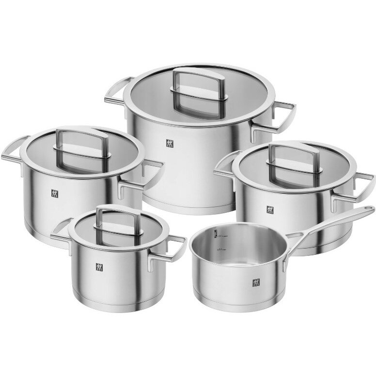 Oferte la Set 4 Oale Capace Sticla + 1 Cratita Otel Inoxidabil 1.5l Argintiu