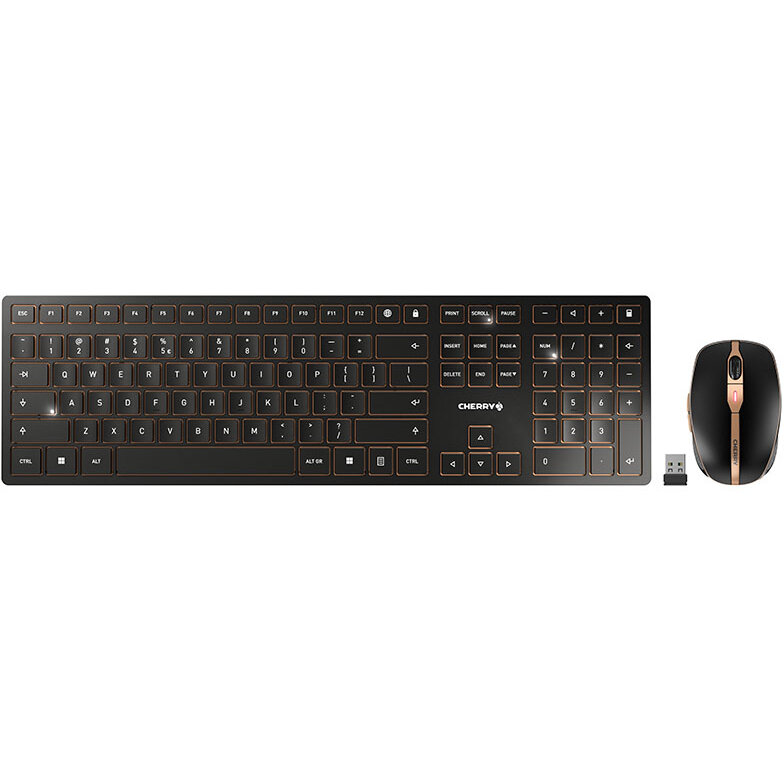 Oferte la Kit Tastatura si Mouse DW 9100 Slim Wireless + Bluetooth Layout English US 110 Taste Negru
