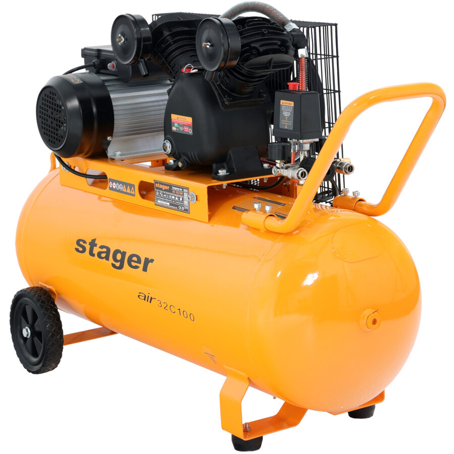 Oferte la Air 32C100 compresor aer 100L 10bar 324L/min monofazat angrenare curea