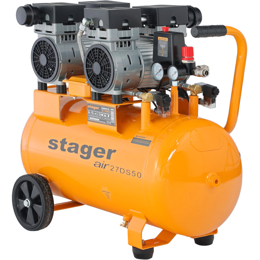 Oferte la Air 27DS50 compresor aer 50L 8bar 270L/min monofazat angrenare directa, silentios