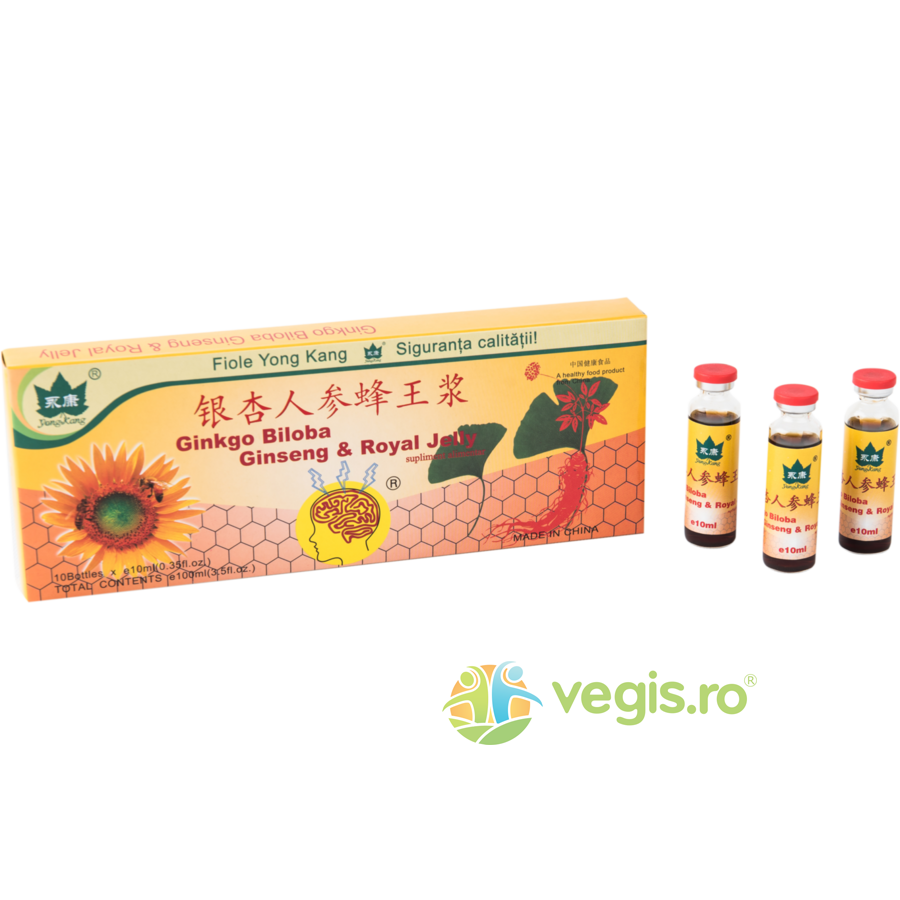 Oferte la Ginkgo Biloba + Ginseng + Royal Jelly  1000+200+300mg 10fiole*10ml
