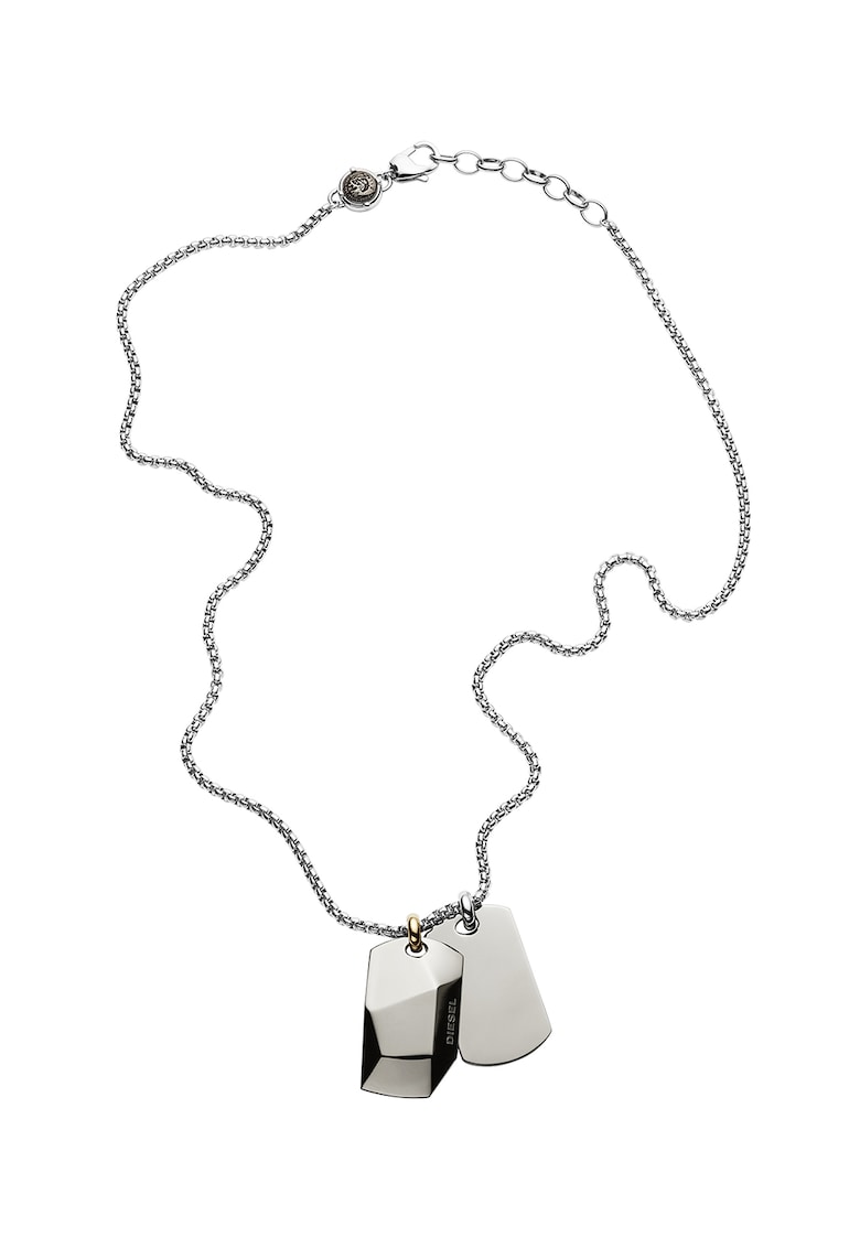 Oferte la Colier de otel inoxidabil cu pandantiv Single Dog Tag - Argintiu inchis/Argintiu